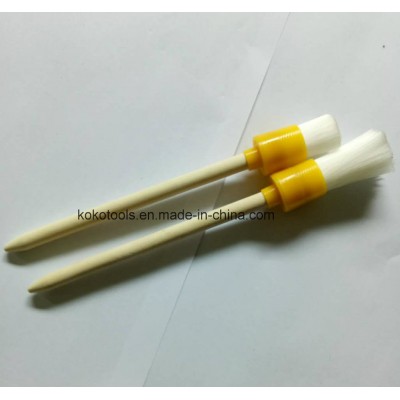 Wooden Handle Plastic Ferrule Nylon Bristles Round Brushes