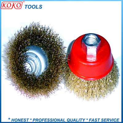 Screw Type Machinery Red Cup Brushes Brass Twisted Wire