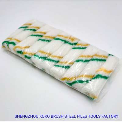 Yellow + Green Line Fabric 12mm Thermo Welded Mini 4" Brush Roller