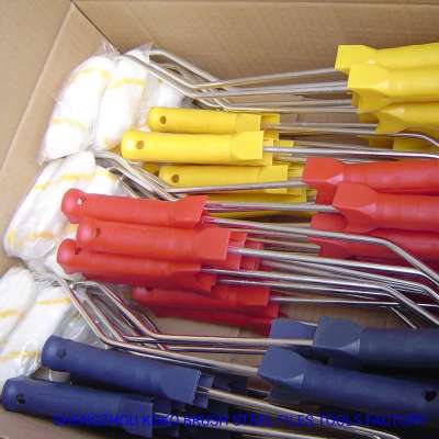 Yellow Line Roller Red Blue Yellow Color Plastic Handle Assortment Set Handle Paint Roller