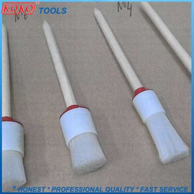 Strong White PP Fibre Wooden Handle Plastic Ferrule Round Brushes