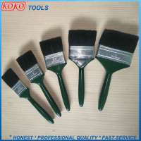 Green Color Plastic Handle Black Bristles Painting Brushes