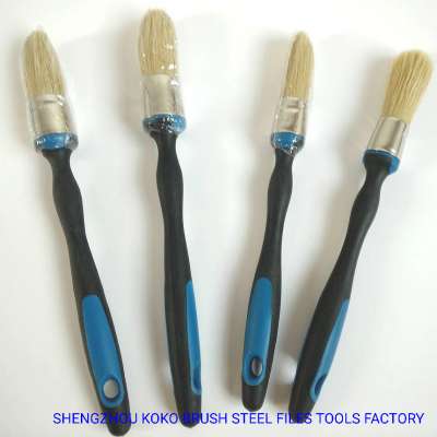 Double Color Soft Grip Plastic Rubber Handle DIY Round Painting Brush