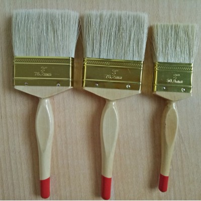 3PCS Natural Wood Handle Synthetic/Bristles Mixed Fibre Paint Brushes