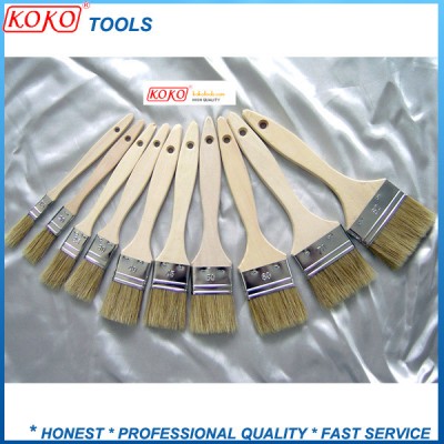 Spanish Type Natural Wooden Handle Mixed Bristles Plastic Wire Cleaning Painting Brush (812001)