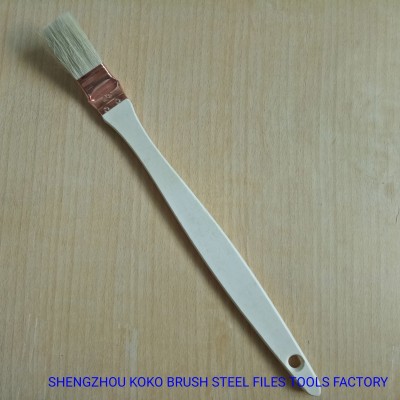 F01 Natural Wooden Handle Copper Plated Ferrule Radiator Brush