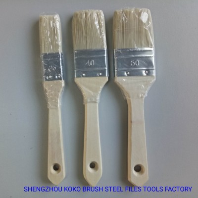 3PCS Set Natural Wood Handle Plastic Wire Paint Brush