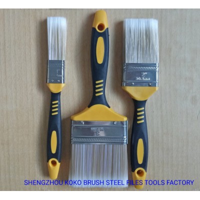 3PCS Synthetic Fibre Paint Multi Color Plastic Handle Brush