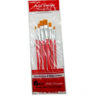 6PCS Oil, Acrylics & Water Colour Artist Brushes