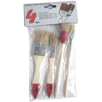 4PCS Set Flat Brush Round Brush Artist Brush