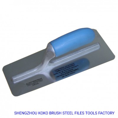 Soft Plastic/Rubber Handle Stainless Mirror Polished Plastering Trowel