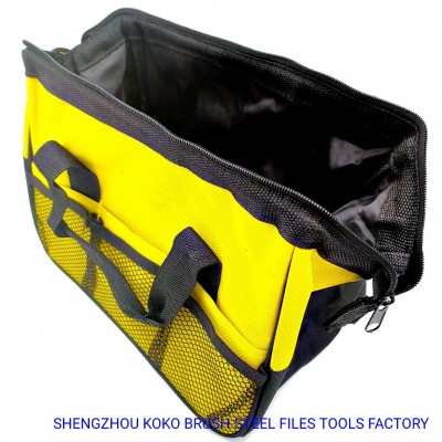 Yellow Black Color Waved Textile Exterior Pockets Tools Accessories Bag